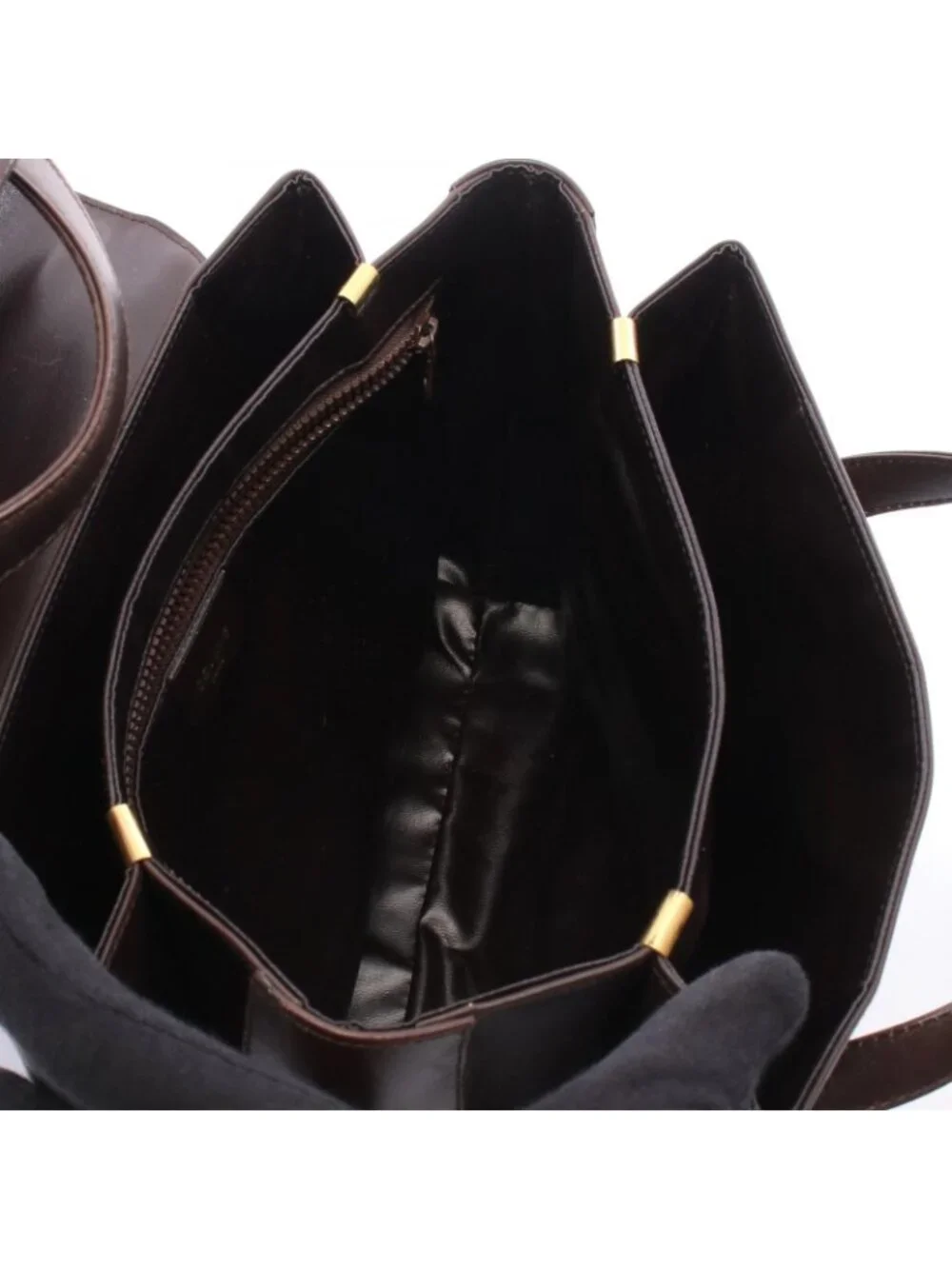 Celine Handbag Dark Brown Leather Triomphe